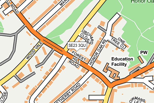 SE23 3QU map - OS OpenMap – Local (Ordnance Survey) SE23 3QU map - OS OpenMap – Local (Ordnance Survey)