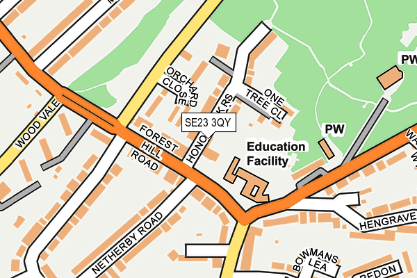 SE23 3QY map - OS OpenMap – Local (Ordnance Survey) SE23 3QY map - OS OpenMap – Local (Ordnance Survey)