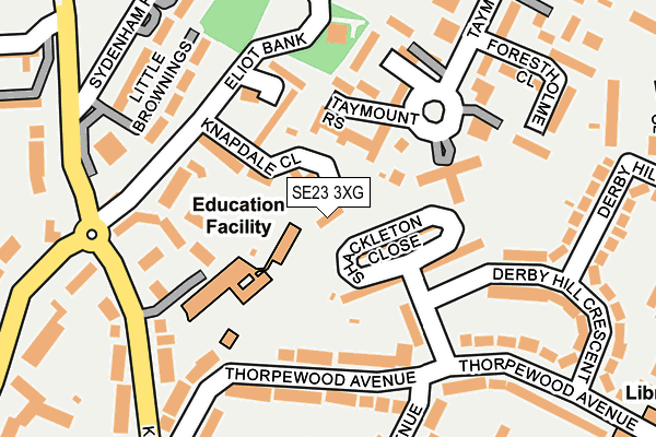 SE23 3XG map - OS OpenMap – Local (Ordnance Survey) SE23 3XG map - OS OpenMap – Local (Ordnance Survey)
