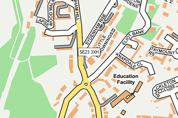 SE23 3XH map - OS OpenMap – Local (Ordnance Survey) SE23 3XH map - OS OpenMap – Local (Ordnance Survey)