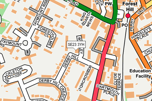 SE23 3YH map - OS OpenMap – Local (Ordnance Survey) SE23 3YH map - OS OpenMap – Local (Ordnance Survey)