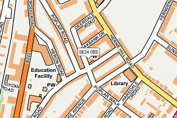 SE24 0BS map - OS OpenMap – Local (Ordnance Survey) SE24 0BS map - OS OpenMap – Local (Ordnance Survey)