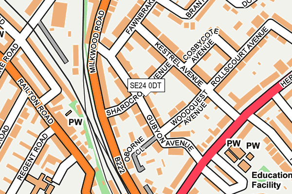SE24 0DT map - OS OpenMap – Local (Ordnance Survey) SE24 0DT map - OS OpenMap – Local (Ordnance Survey)