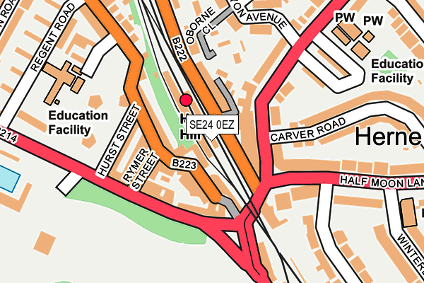 SE24 0EZ map - OS OpenMap – Local (Ordnance Survey) SE24 0EZ map - OS OpenMap – Local (Ordnance Survey)