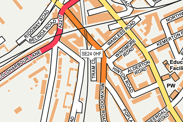 SE24 0HF map - OS OpenMap – Local (Ordnance Survey) SE24 0HF map - OS OpenMap – Local (Ordnance Survey)