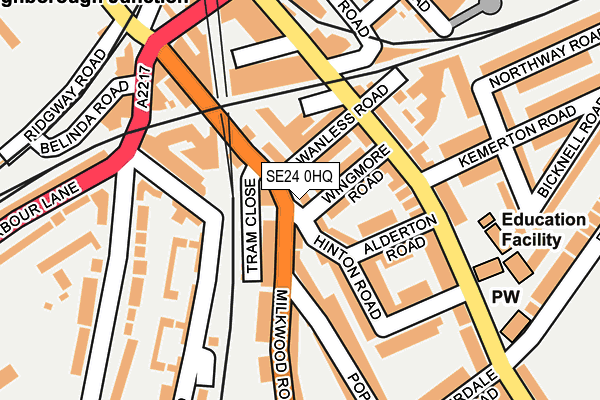 SE24 0HQ map - OS OpenMap – Local (Ordnance Survey) SE24 0HQ map - OS OpenMap – Local (Ordnance Survey)