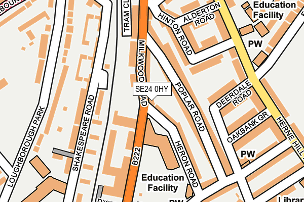 SE24 0HY map - OS OpenMap – Local (Ordnance Survey) SE24 0HY map - OS OpenMap – Local (Ordnance Survey)
