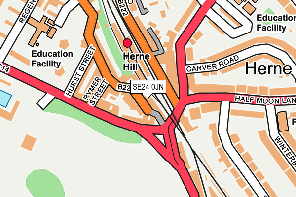 SE24 0JN map - OS OpenMap – Local (Ordnance Survey) SE24 0JN map - OS OpenMap – Local (Ordnance Survey)
