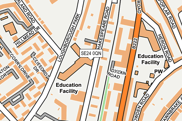 SE24 0QN map - OS OpenMap – Local (Ordnance Survey) SE24 0QN map - OS OpenMap – Local (Ordnance Survey)