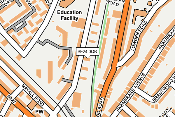 SE24 0QR map - OS OpenMap – Local (Ordnance Survey) SE24 0QR map - OS OpenMap – Local (Ordnance Survey)