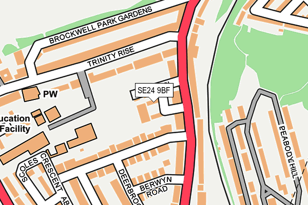 SE24 9BF map - OS OpenMap – Local (Ordnance Survey) SE24 9BF map - OS OpenMap – Local (Ordnance Survey)