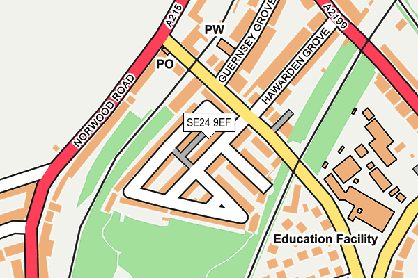 SE24 9EF map - OS OpenMap – Local (Ordnance Survey) SE24 9EF map - OS OpenMap – Local (Ordnance Survey)