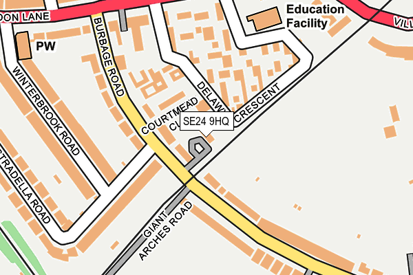 SE24 9HQ map - OS OpenMap – Local (Ordnance Survey) SE24 9HQ map - OS OpenMap – Local (Ordnance Survey)