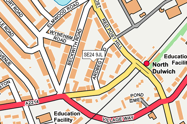 SE24 9JL map - OS OpenMap – Local (Ordnance Survey) SE24 9JL map - OS OpenMap – Local (Ordnance Survey)