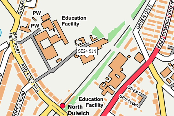 SE24 9JN map - OS OpenMap – Local (Ordnance Survey) SE24 9JN map - OS OpenMap – Local (Ordnance Survey)