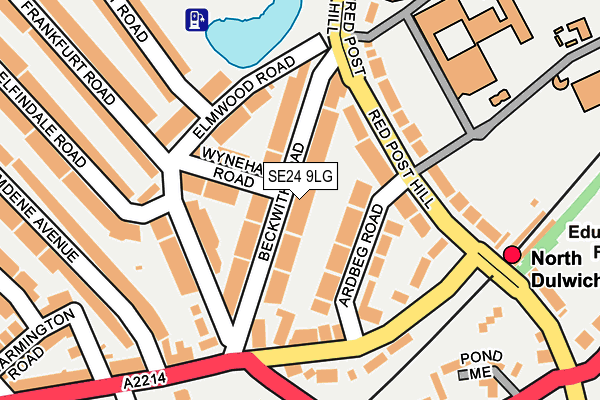 SE24 9LG map - OS OpenMap – Local (Ordnance Survey) SE24 9LG map - OS OpenMap – Local (Ordnance Survey)