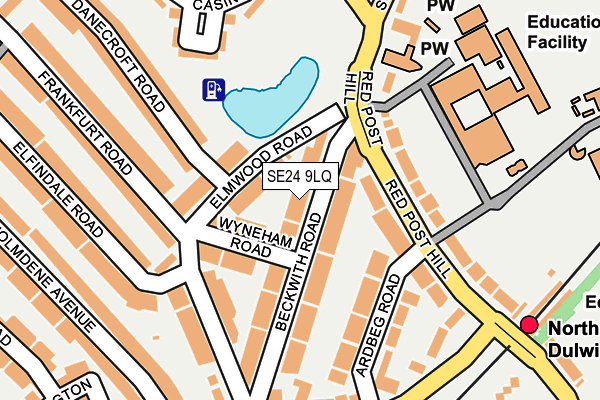 SE24 9LQ map - OS OpenMap – Local (Ordnance Survey) SE24 9LQ map - OS OpenMap – Local (Ordnance Survey)