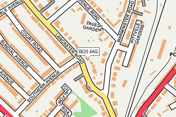 SE25 4AQ map - OS OpenMap – Local (Ordnance Survey) SE25 4AQ map - OS OpenMap – Local (Ordnance Survey)