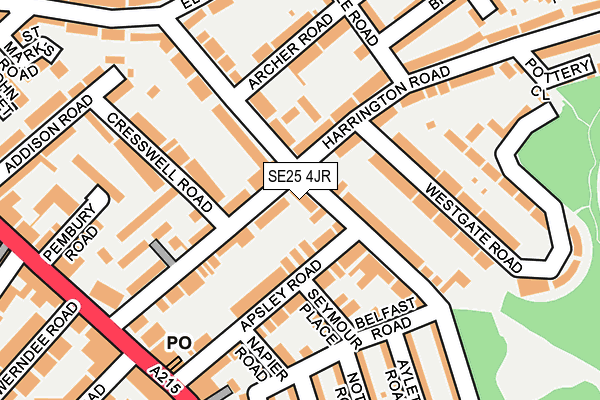 SE25 4JR map - OS OpenMap – Local (Ordnance Survey) SE25 4JR map - OS OpenMap – Local (Ordnance Survey)