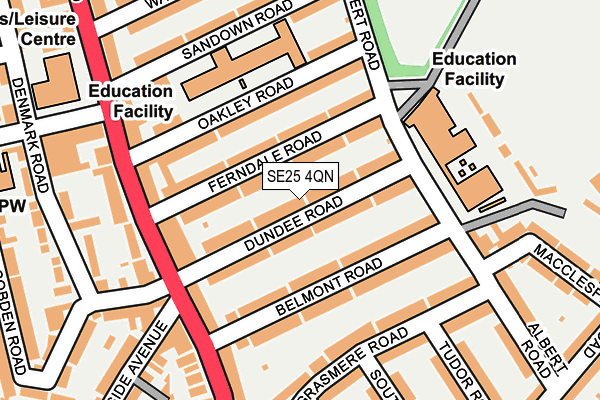 SE25 4QN map - OS OpenMap – Local (Ordnance Survey) SE25 4QN map - OS OpenMap – Local (Ordnance Survey)