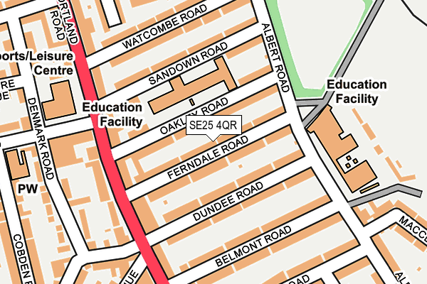 SE25 4QR map - OS OpenMap – Local (Ordnance Survey) SE25 4QR map - OS OpenMap – Local (Ordnance Survey)