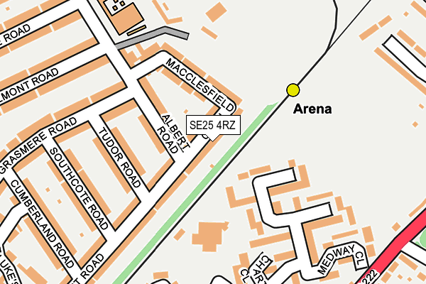SE25 4RZ map - OS OpenMap – Local (Ordnance Survey) SE25 4RZ map - OS OpenMap – Local (Ordnance Survey)