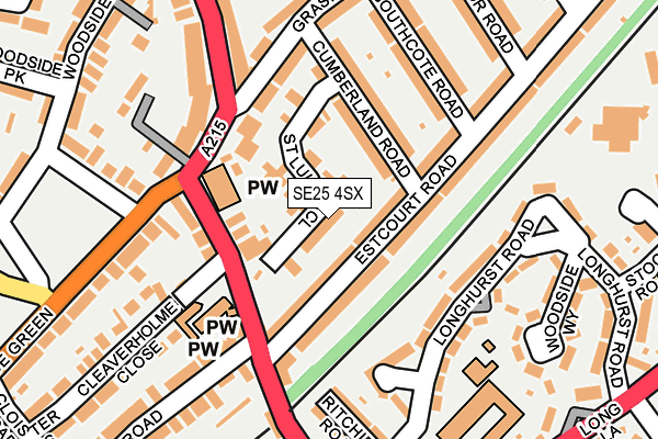 SE25 4SX map - OS OpenMap – Local (Ordnance Survey) SE25 4SX map - OS OpenMap – Local (Ordnance Survey)