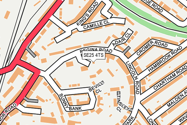 SE25 4TS map - OS OpenMap – Local (Ordnance Survey) SE25 4TS map - OS OpenMap – Local (Ordnance Survey)
