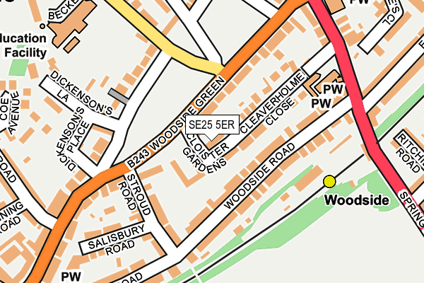 SE25 5ER map - OS OpenMap – Local (Ordnance Survey) SE25 5ER map - OS OpenMap – Local (Ordnance Survey)