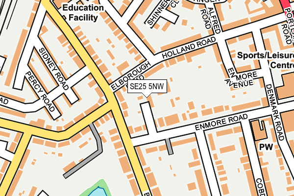 SE25 5NW map - OS OpenMap – Local (Ordnance Survey) SE25 5NW map - OS OpenMap – Local (Ordnance Survey)