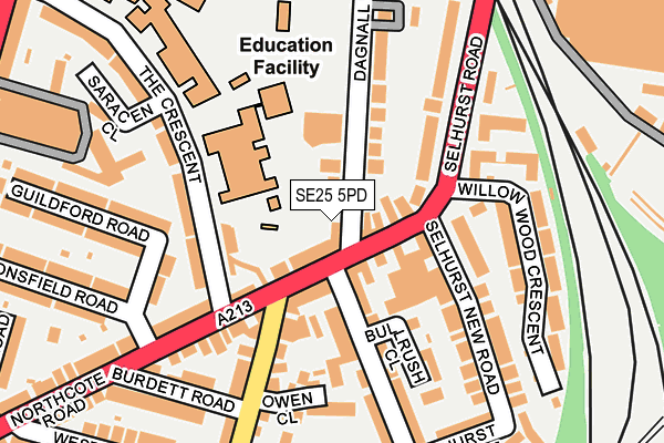 SE25 5PD map - OS OpenMap – Local (Ordnance Survey) SE25 5PD map - OS OpenMap – Local (Ordnance Survey)