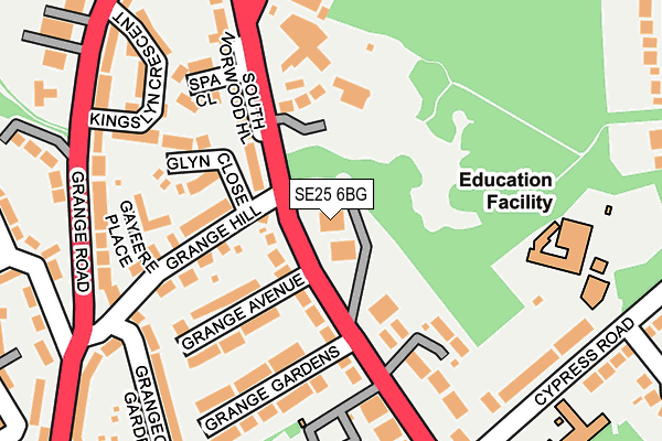 SE25 6BG map - OS OpenMap – Local (Ordnance Survey) SE25 6BG map - OS OpenMap – Local (Ordnance Survey)
