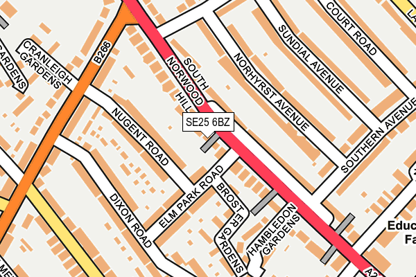 SE25 6BZ map - OS OpenMap – Local (Ordnance Survey) SE25 6BZ map - OS OpenMap – Local (Ordnance Survey)