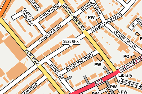 SE25 6HX map - OS OpenMap – Local (Ordnance Survey) SE25 6HX map - OS OpenMap – Local (Ordnance Survey)
