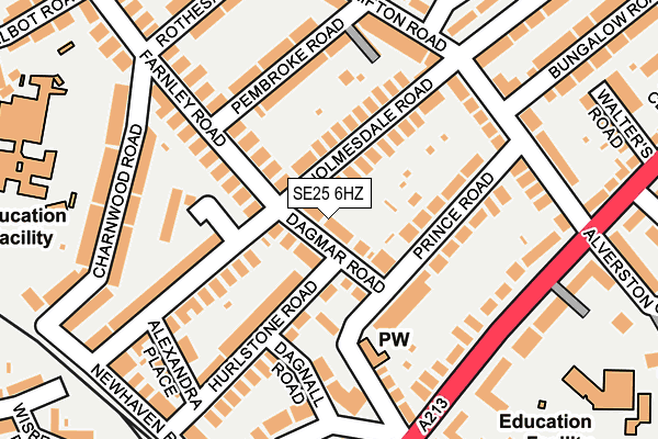 SE25 6HZ map - OS OpenMap – Local (Ordnance Survey) SE25 6HZ map - OS OpenMap – Local (Ordnance Survey)