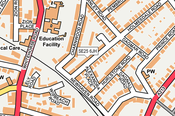 SE25 6JH map - OS OpenMap – Local (Ordnance Survey) SE25 6JH map - OS OpenMap – Local (Ordnance Survey)