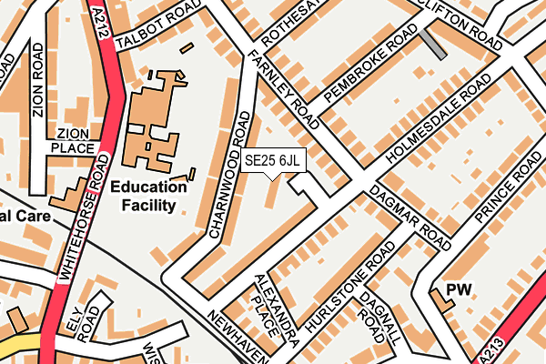 SE25 6JL map - OS OpenMap – Local (Ordnance Survey) SE25 6JL map - OS OpenMap – Local (Ordnance Survey)