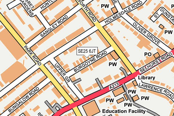 SE25 6JT map - OS OpenMap – Local (Ordnance Survey) SE25 6JT map - OS OpenMap – Local (Ordnance Survey)