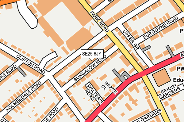 SE25 6JY map - OS OpenMap – Local (Ordnance Survey) SE25 6JY map - OS OpenMap – Local (Ordnance Survey)