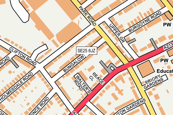 SE25 6JZ map - OS OpenMap – Local (Ordnance Survey) SE25 6JZ map - OS OpenMap – Local (Ordnance Survey)