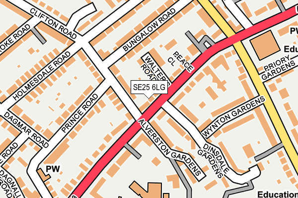 SE25 6LG map - OS OpenMap – Local (Ordnance Survey) SE25 6LG map - OS OpenMap – Local (Ordnance Survey)