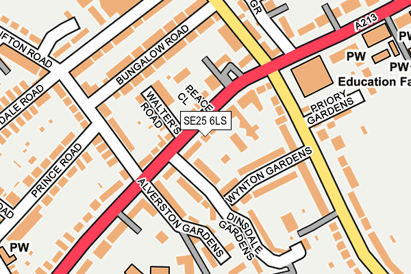 SE25 6LS map - OS OpenMap – Local (Ordnance Survey) SE25 6LS map - OS OpenMap – Local (Ordnance Survey)