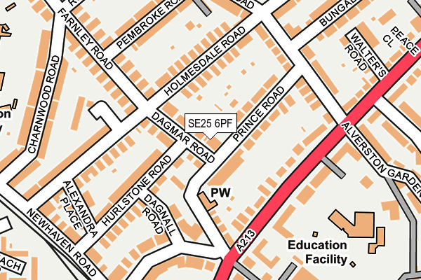 SE25 6PF map - OS OpenMap – Local (Ordnance Survey) SE25 6PF map - OS OpenMap – Local (Ordnance Survey)