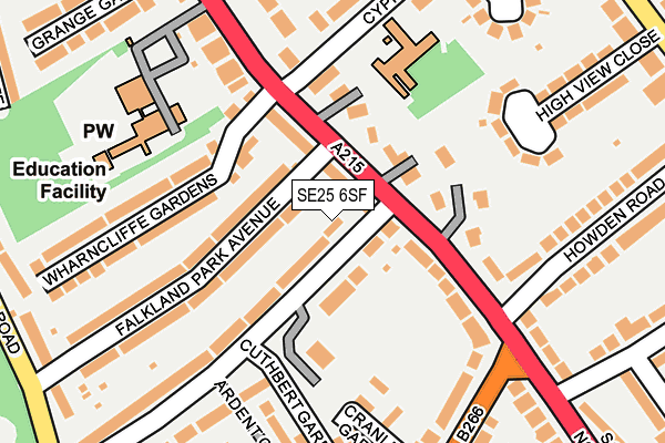 SE25 6SF map - OS OpenMap – Local (Ordnance Survey) SE25 6SF map - OS OpenMap – Local (Ordnance Survey)