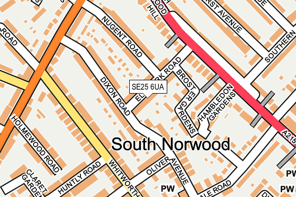 SE25 6UA map - OS OpenMap – Local (Ordnance Survey) SE25 6UA map - OS OpenMap – Local (Ordnance Survey)