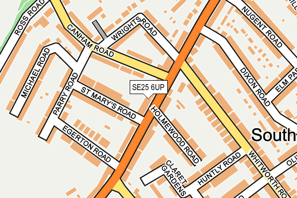 SE25 6UP map - OS OpenMap – Local (Ordnance Survey)