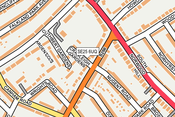SE25 6UQ map - OS OpenMap – Local (Ordnance Survey) SE25 6UQ map - OS OpenMap – Local (Ordnance Survey)
