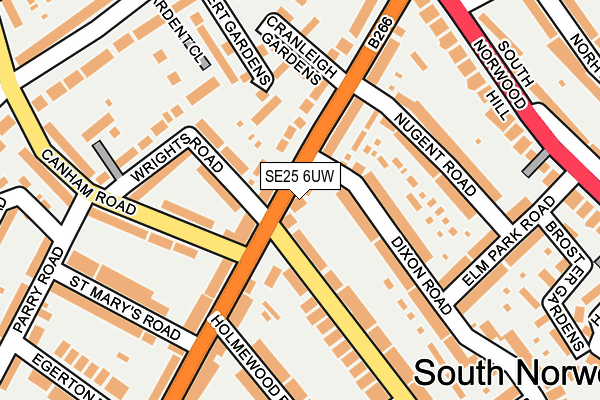 SE25 6UW map - OS OpenMap – Local (Ordnance Survey) SE25 6UW map - OS OpenMap – Local (Ordnance Survey)