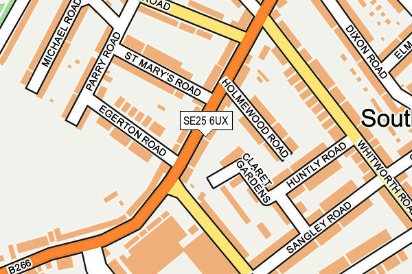 SE25 6UX map - OS OpenMap – Local (Ordnance Survey) SE25 6UX map - OS OpenMap – Local (Ordnance Survey)