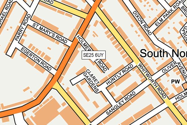 SE25 6UY map - OS OpenMap – Local (Ordnance Survey) SE25 6UY map - OS OpenMap – Local (Ordnance Survey)